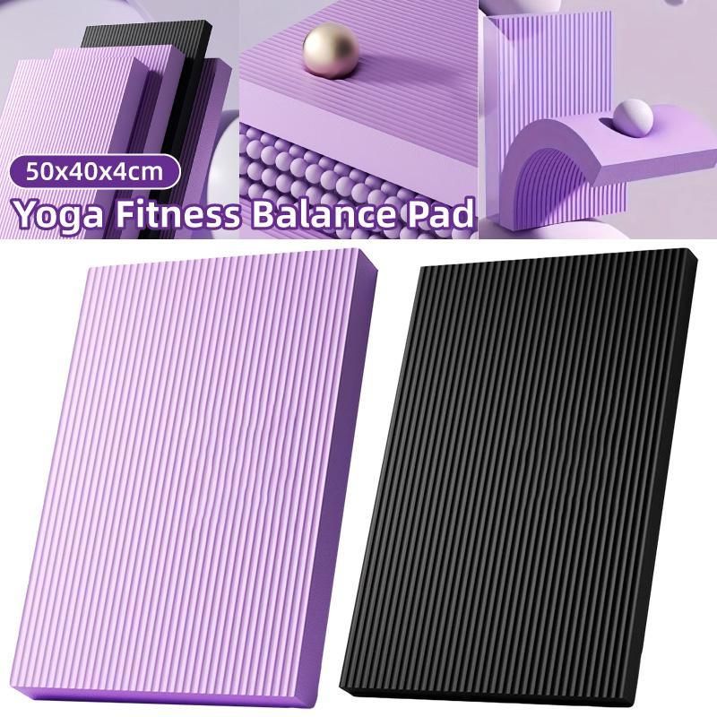 Balance Mat Non Slip Yoga Fitness Mat Flat Support for Home Workout Exercises - Black