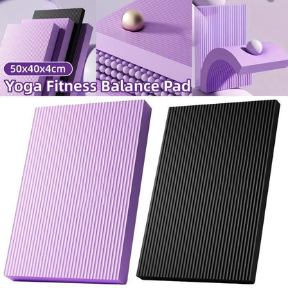 Balance Mat Non Slip Yoga Fitness Mat Flat Support for Home Workout Exercises - Black