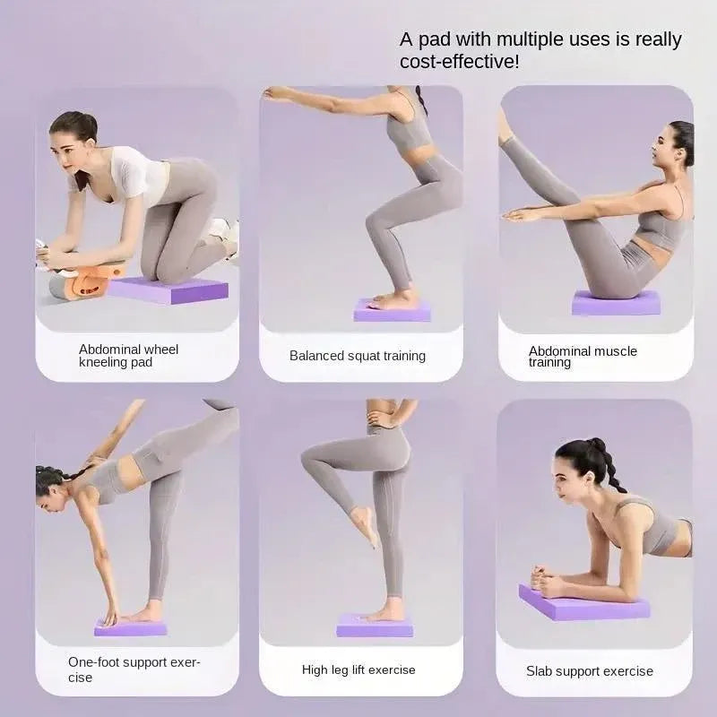 Balance Mat Non Slip Yoga Fitness Mat Flat Support for Home Workout Exercises - Purple