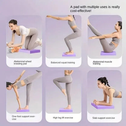 Balance Mat Non Slip Yoga Fitness Mat Flat Support for Home Workout Exercises - Purple