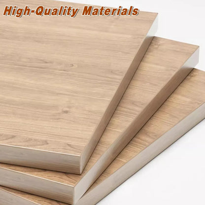 Natural-Finish Desktop Shelf with Two Drawers - 1 Piece