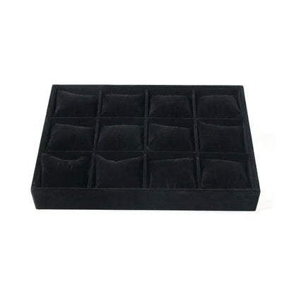 1-Piece Black Velvet Watch and Jewellery Display Tray