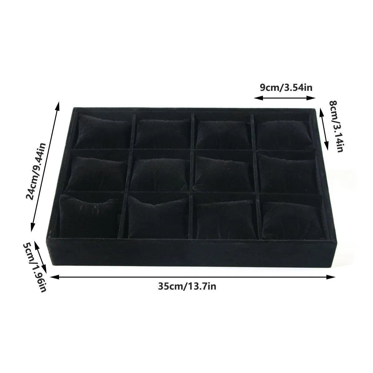 1-Piece Black Velvet Watch and Jewellery Display Tray