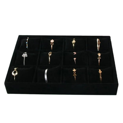 1-Piece Black Velvet Watch and Jewellery Display Tray