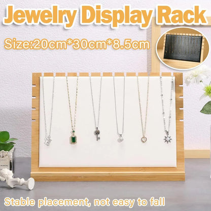 Jewellery Display Rack Necklace Hanging Organiser Jewellery Storage Rack Stand - Beige