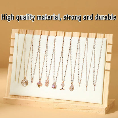 Jewellery Display Rack Necklace Hanging Organiser Jewellery Storage Rack Stand - Beige