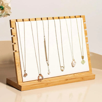 Jewellery Display Rack Necklace Hanging Organiser Jewellery Storage Rack Stand - Beige