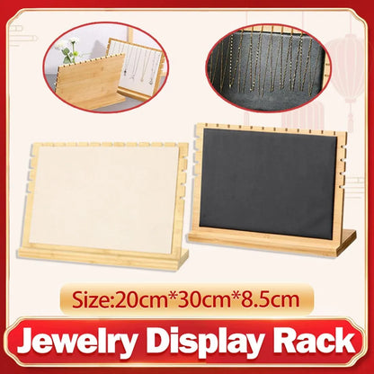 Jewellery Display Rack Necklace Hanging Organiser Jewellery Storage Rack Stand - Beige