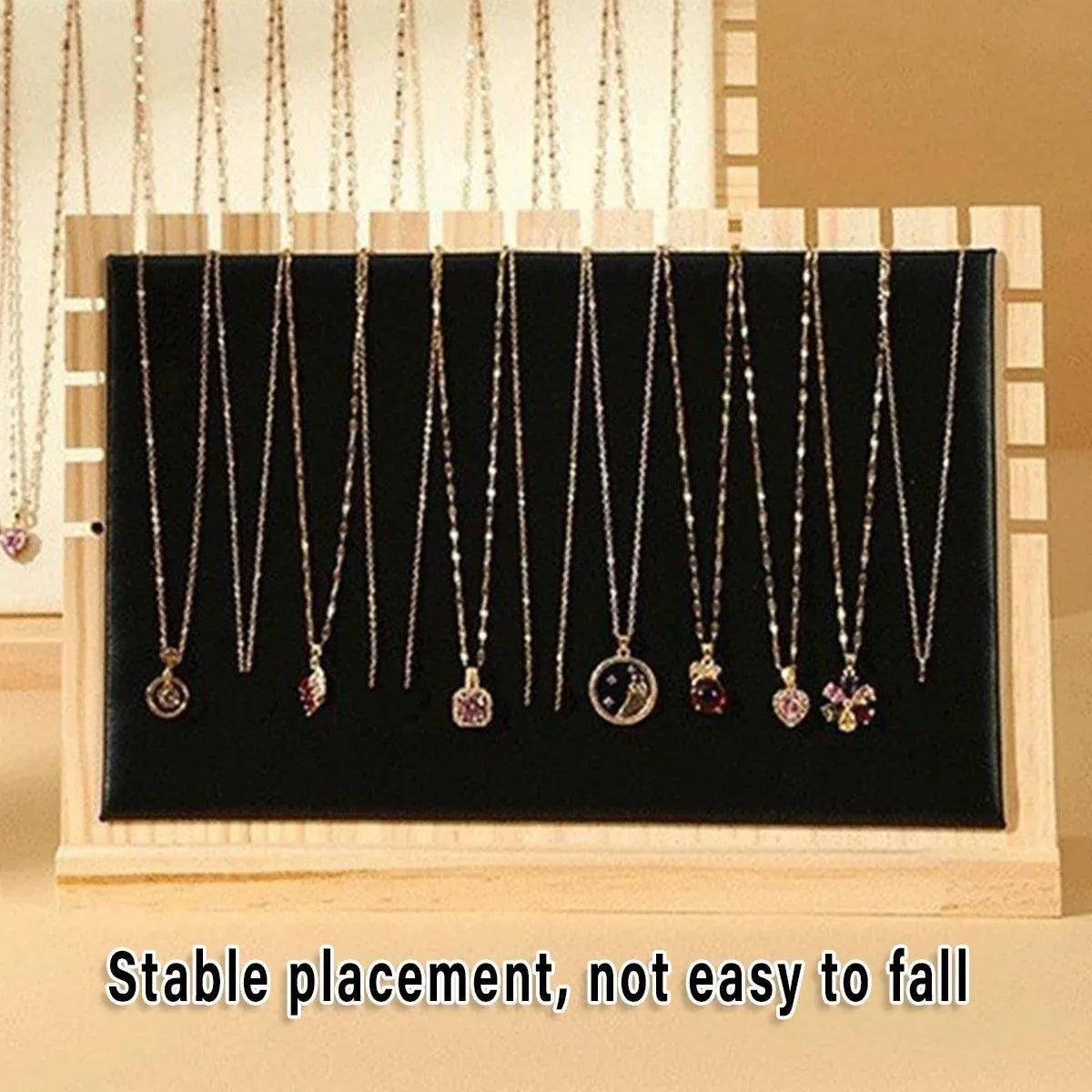 Jewellery Display Rack Necklace Hanging Organiser Jewellery Storage Rack Stand - Black