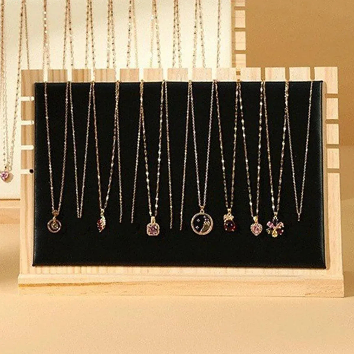 Jewellery Display Rack Necklace Hanging Organiser Jewellery Storage Rack Stand - Black