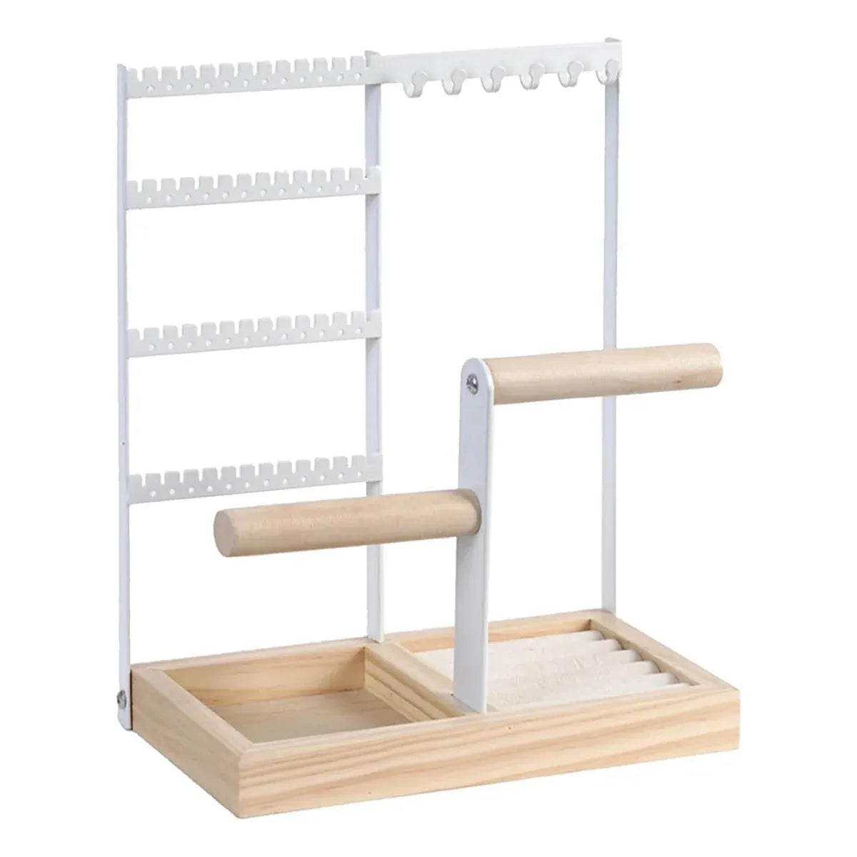 Jewelry Earring Bracelet Display Rack Jewellery Stand Necklace Organizer Holder - White