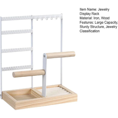 Jewelry Earring Bracelet Display Rack Jewellery Stand Necklace Organizer Holder - White