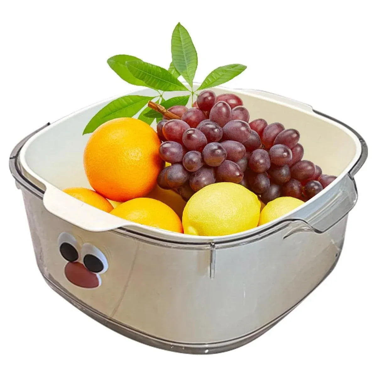 2 in 1 Cute Double Draining Fruit Basket Dishwashing Colander for Household - Purple