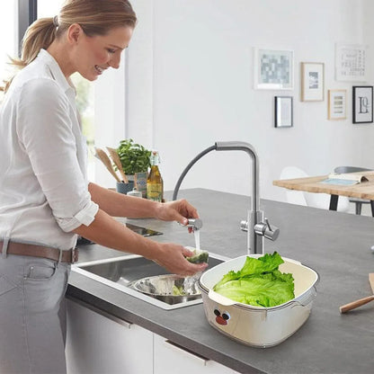 2 in 1 Cute Double Draining Fruit Basket Dishwashing Colander for Household - White