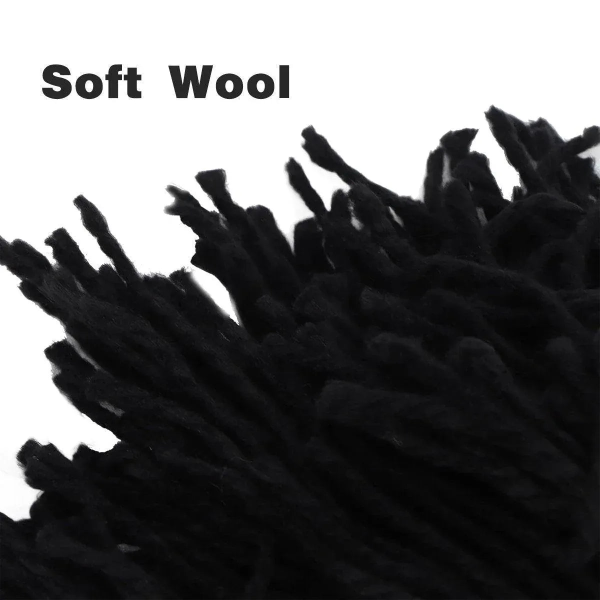 1-Piece Black Knitted Novelty Wig Hat