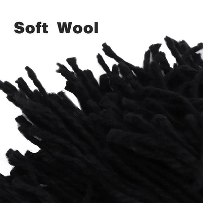 1-Piece Black Knitted Novelty Wig Hat