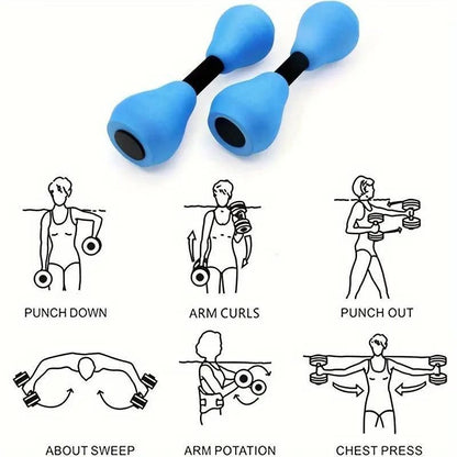 2-Piece Blue Aquatic Exercise Dumbbell Pair