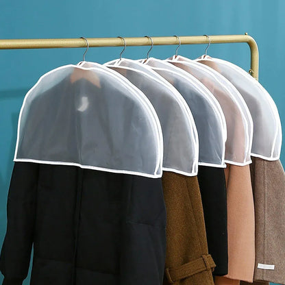 10pcs Dustproof Clothes Cover Transparent Hanging Wardrobe Storage Bag Set