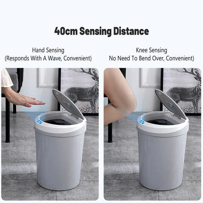 1-Piece 12L Automatic Sensor Bin, Grey