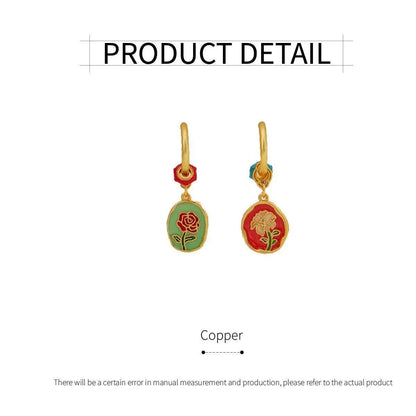 2-Piece Multicolour Floral Drop Earring Pair