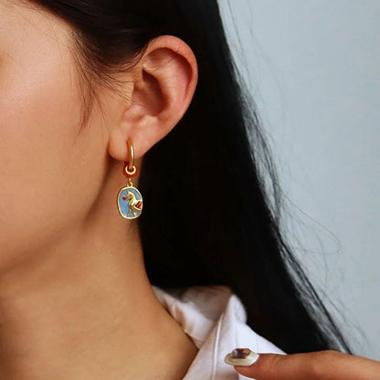 2-Piece Multicolour Floral Drop Earring Pair