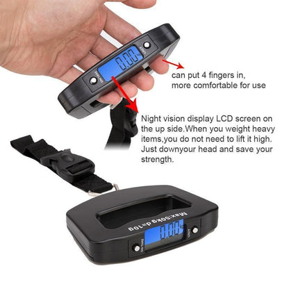 Digital Hanging Luggage Scale, Portable Travel Suitcase Weighing Scale - 1 Pc