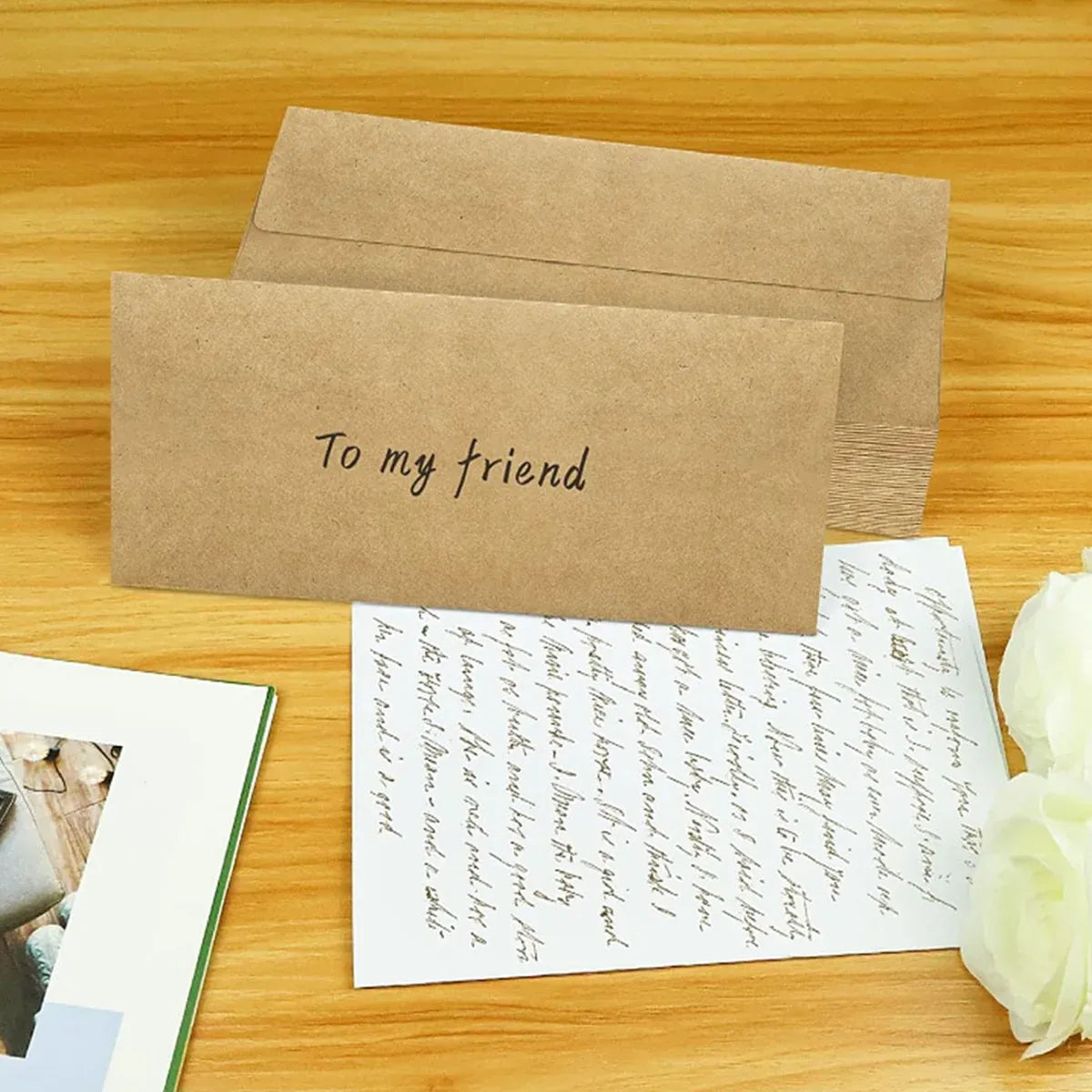 100Pcs Blank Kraft Paper Self Adhesive Business Envelope Mailing PeelSeal Use