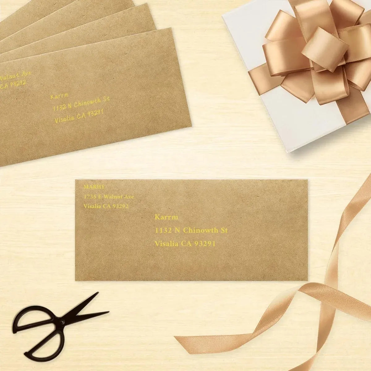 100Pcs Blank Kraft Paper Self Adhesive Business Envelope Mailing PeelSeal Use
