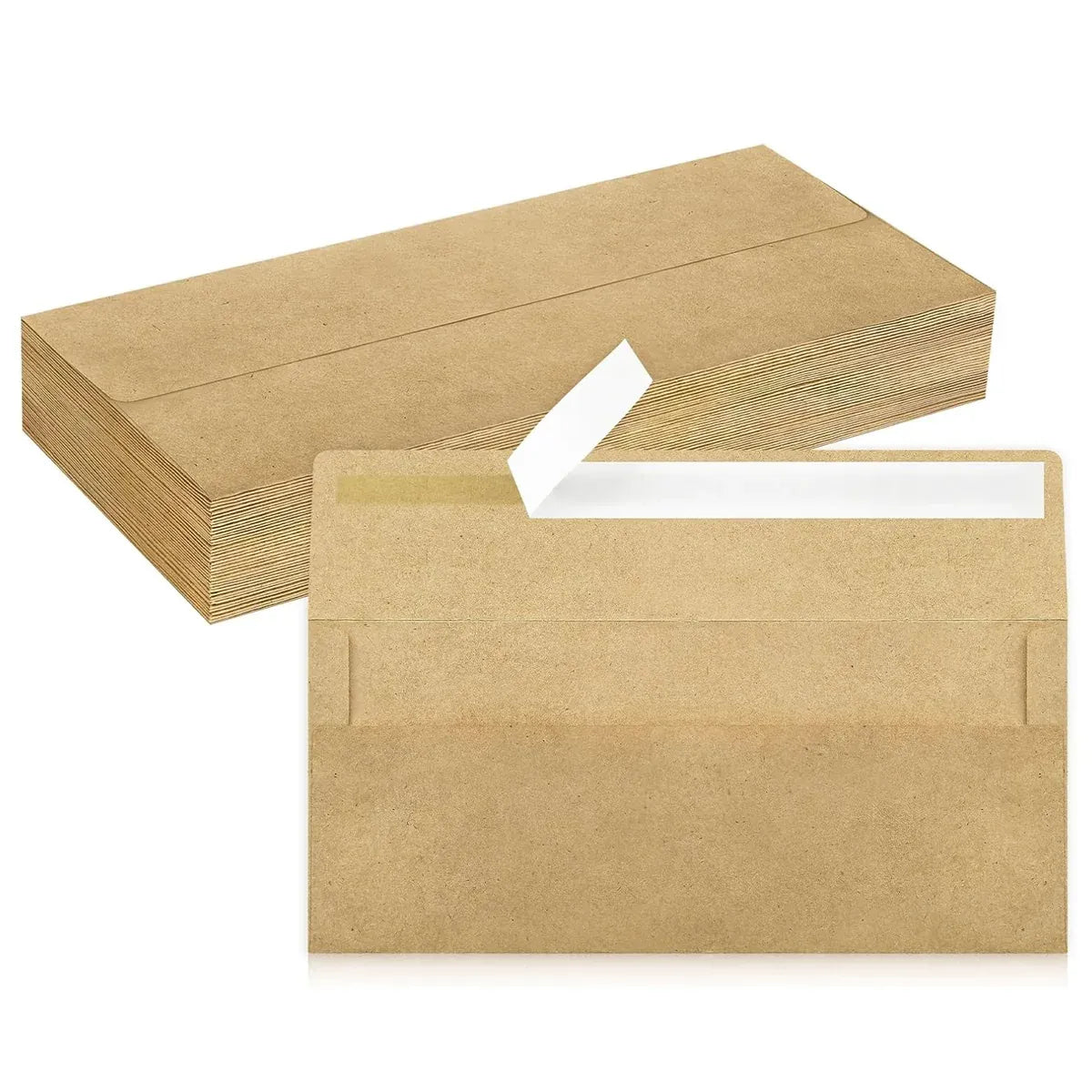 100Pcs Blank Kraft Paper Self Adhesive Business Envelope Mailing PeelSeal Use