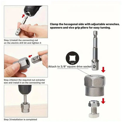 14PCS Nut Extractor Damaged Bolt Remover Tool Set High Hardness Anti-Slip