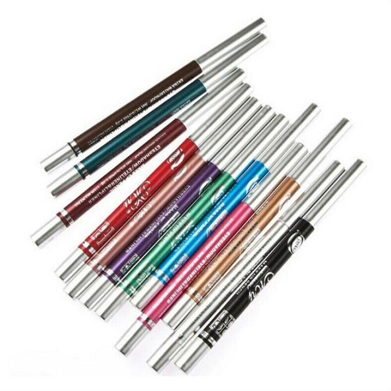 12 Pcs Coloured Eyeliner Pencil Set, Retractable Eye Makeup Pencils in Assorted Colours
