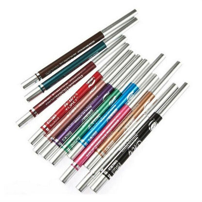12 Pcs Coloured Eyeliner Pencil Set, Retractable Eye Makeup Pencils in Assorted Colours