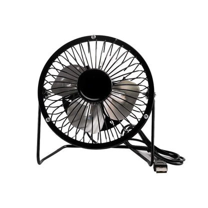 USB Desk Fan 4 Inch Metal Frame Black Portable Table Fan, 1 Piece