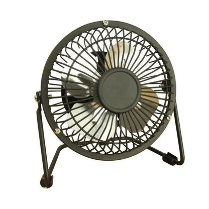 USB Desk Fan 4 Inch Metal Frame Black Portable Table Fan, 1 Piece