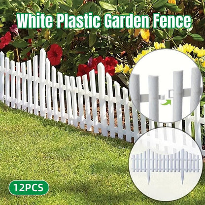 White Garden Edging Fence Panels 60 x 33 cm - 12 Pieces