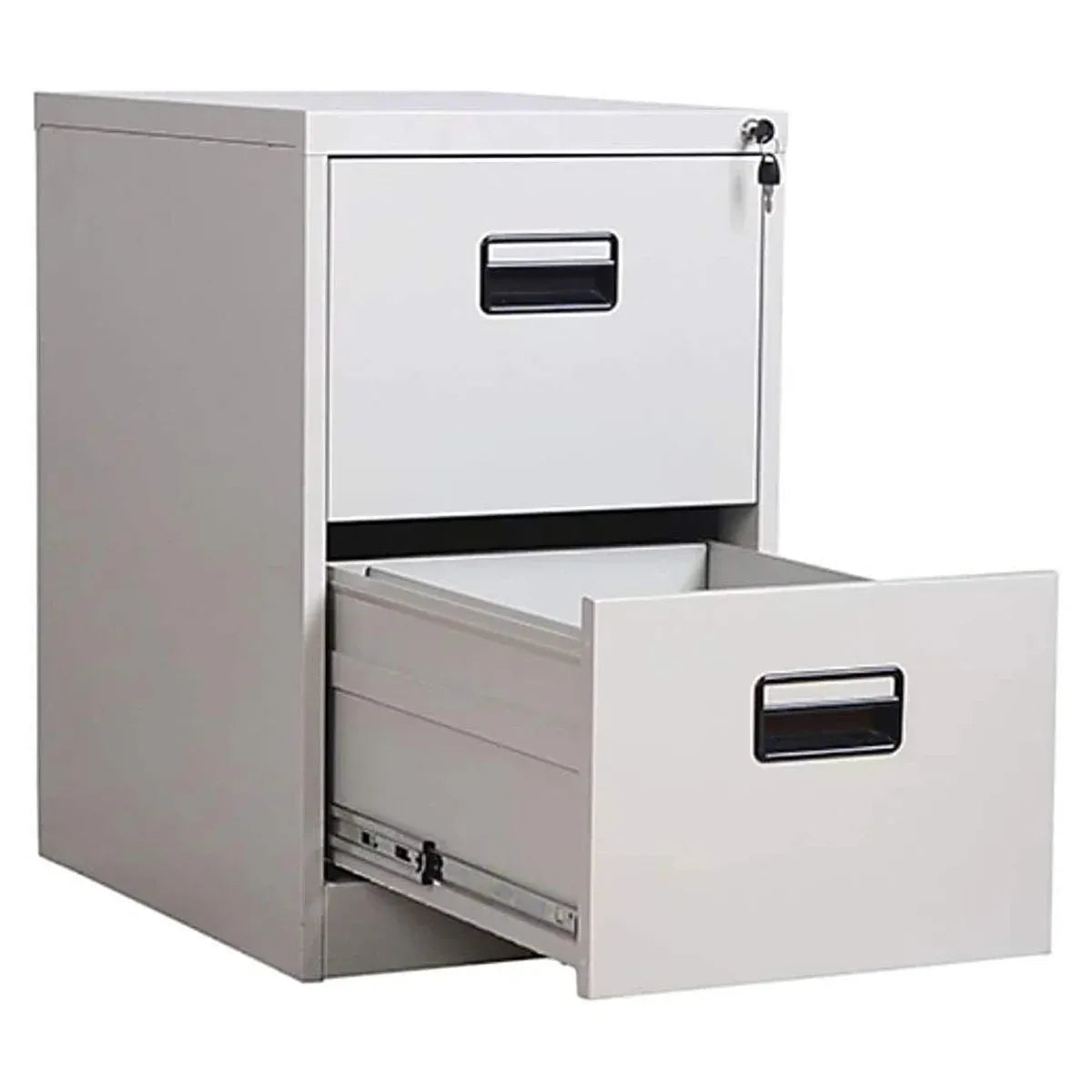 2 Drawer Lockable Steel File Cabinet Office Storage Document Organiser Secure