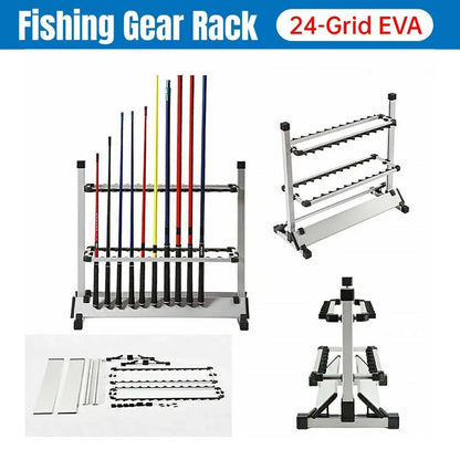 1 Fishing Rod Storage Rack with 24 Positions