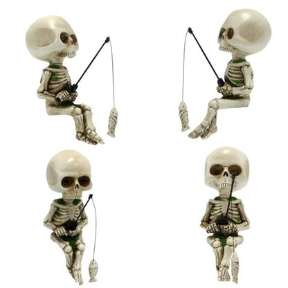 1-Piece Fishing Skeleton Garden Ornament