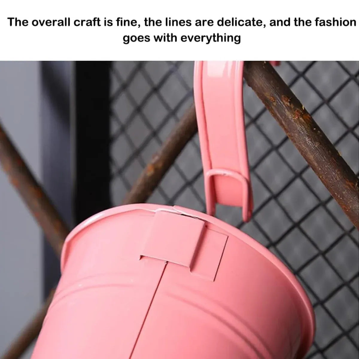 10PCS Hanging Metal Flower Bucket Durable Multicolour for Balcony Garden Decor