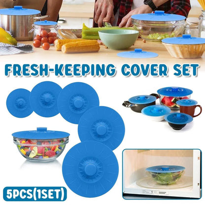 5-Piece Blue Food Cover Set in Assorted Sizes