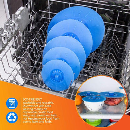 5-Piece Blue Food Cover Set in Assorted Sizes