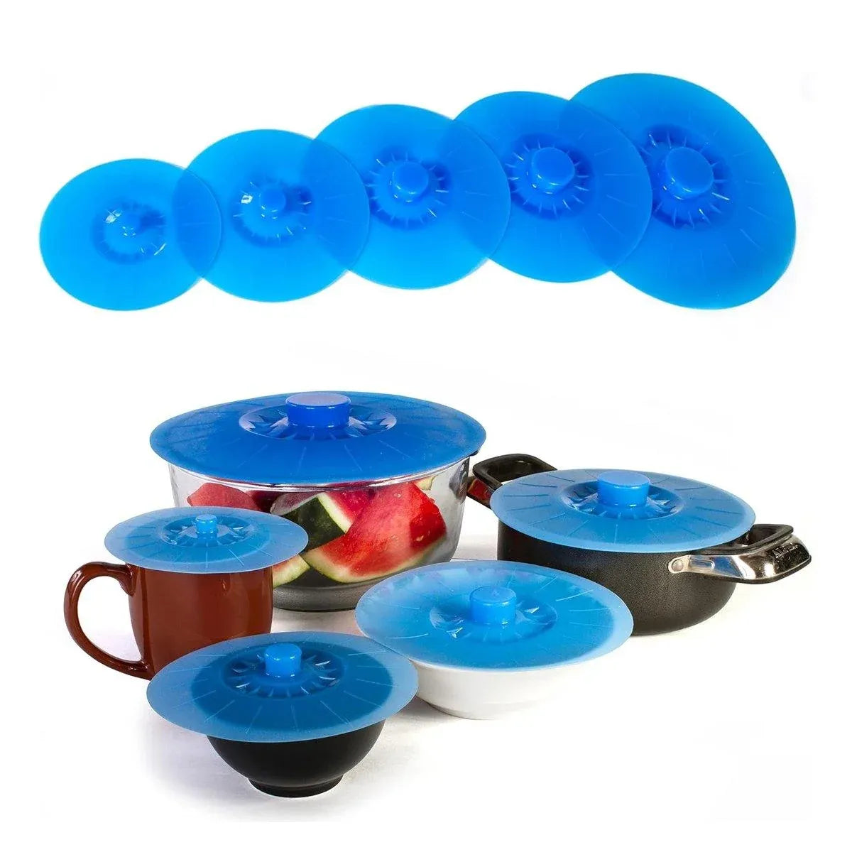 5-Piece Blue Food Cover Set in Assorted Sizes