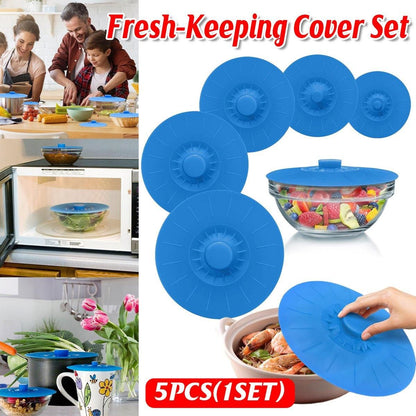 5-Piece Blue Food Cover Set in Assorted Sizes
