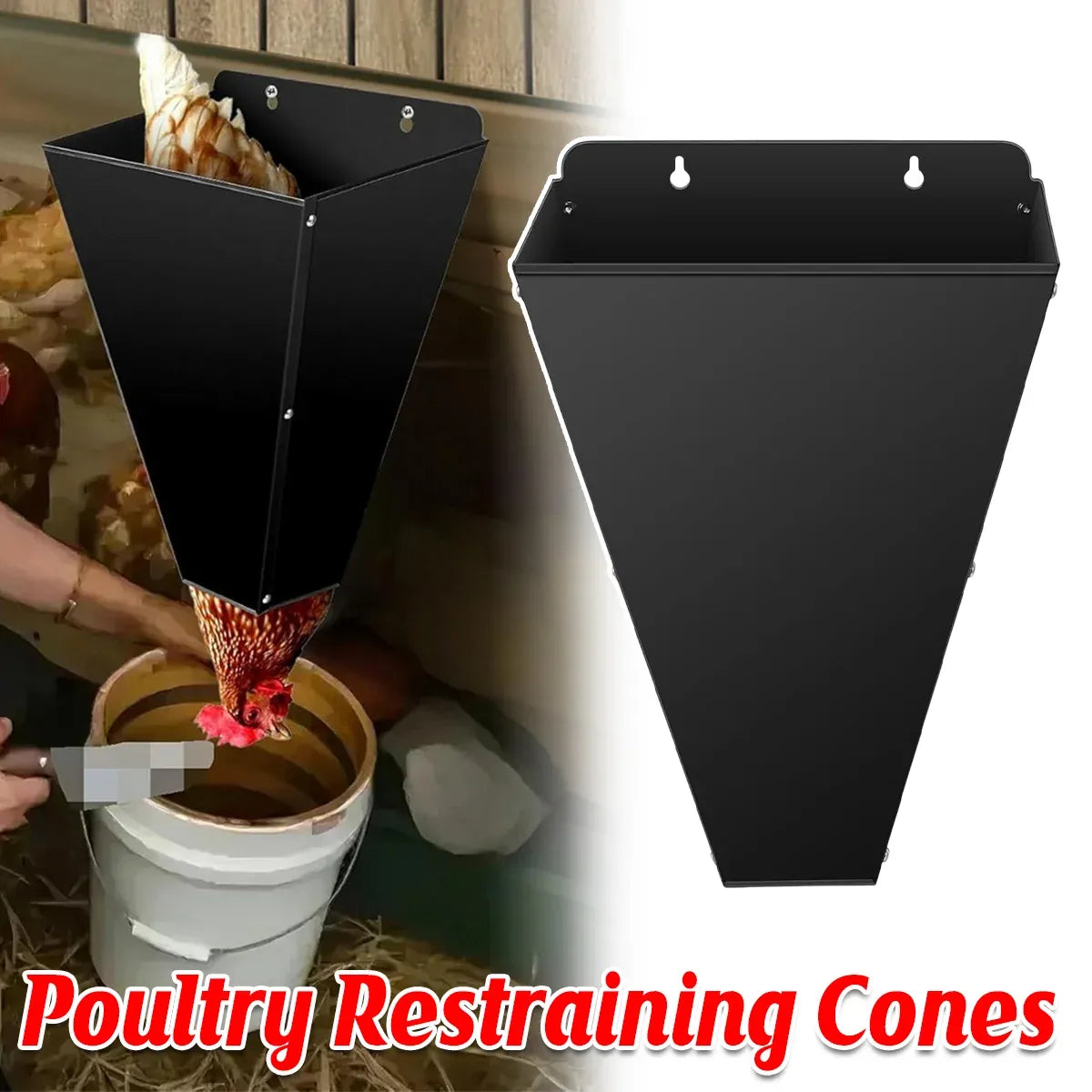 Metal Poultry Restraint Cone Flat Back Funnel Cone for Chicken Duck Goose