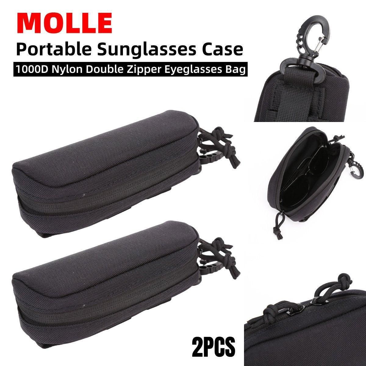2-Piece Black Zipped Eyewear Case Set