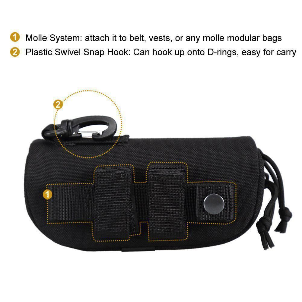 2-Piece Black Zipped Eyewear Case Set