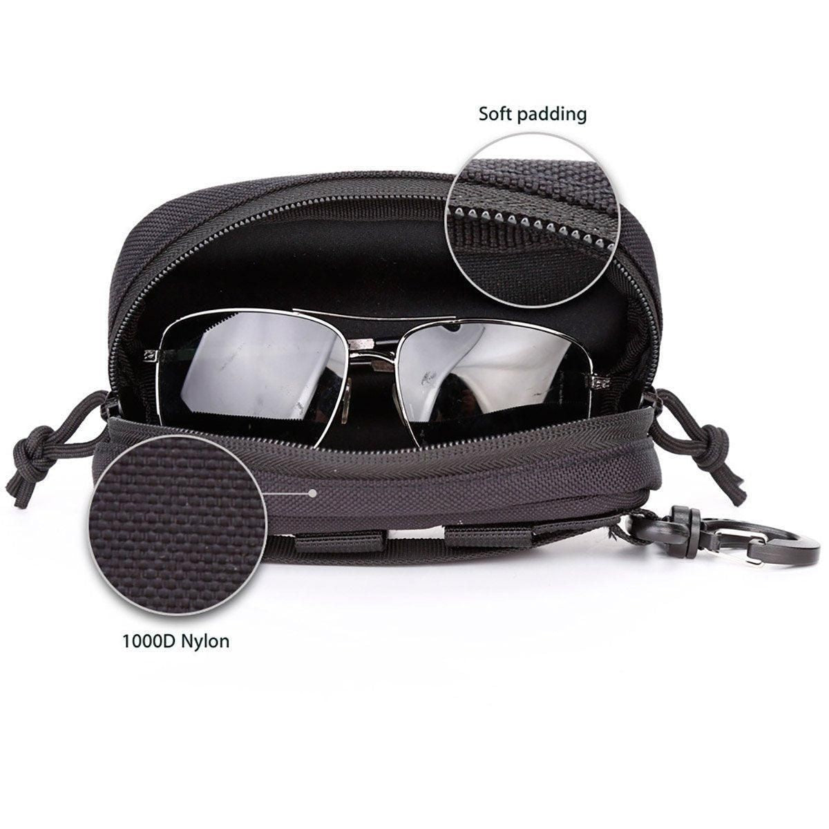 2-Piece Black Zipped Eyewear Case Set