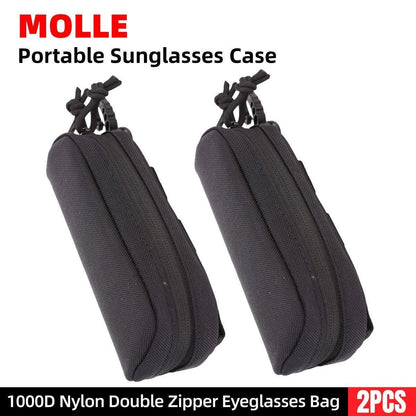 2-Piece Black Zipped Eyewear Case Set