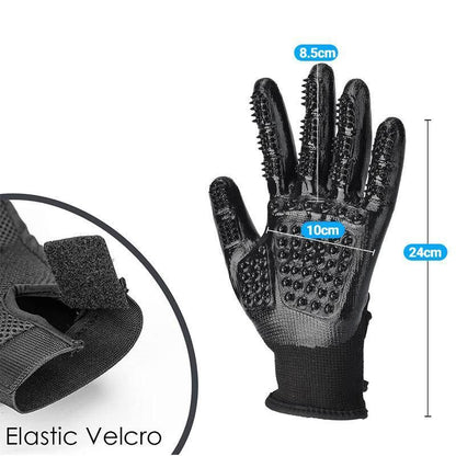 Black Pet Grooming Gloves - 1 Pair (2 Pieces)