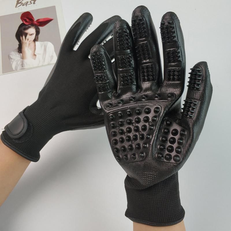 Black Pet Grooming Gloves - 1 Pair (2 Pieces)